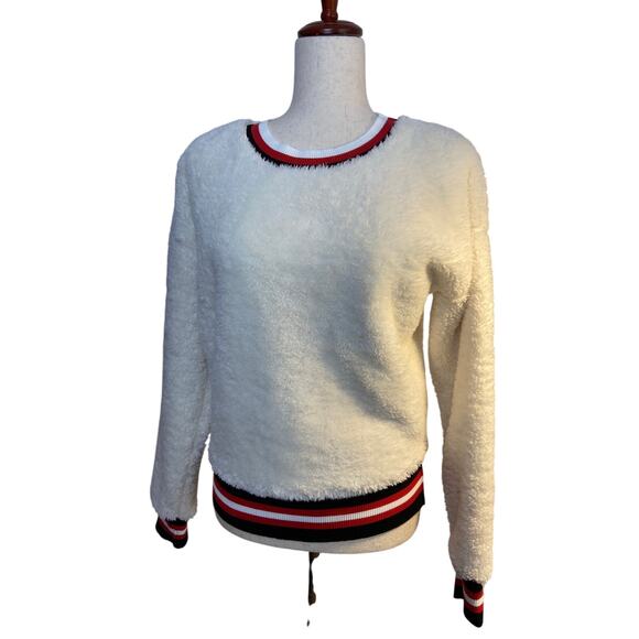 Evereve Kodi Sherpa Varsity pullover top - Picture 1 of 8